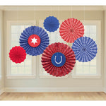 Paper Fan Decorations - Bandana & Blue Jeans (6ct) - Amscan