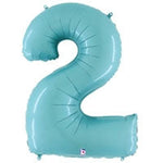 Pastel Blue Number 2 34″ Foil Balloon by Betallic from Instaballoons