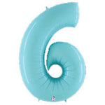 Pastel Blue Number 6 34″ Foil Balloon by Betallic from Instaballoons