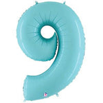 Pastel Blue Number 9 34″ Foil Balloon by Betallic from Instaballoons