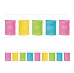 Pastel Rainbow Lantern Garland 12ft - Amscan