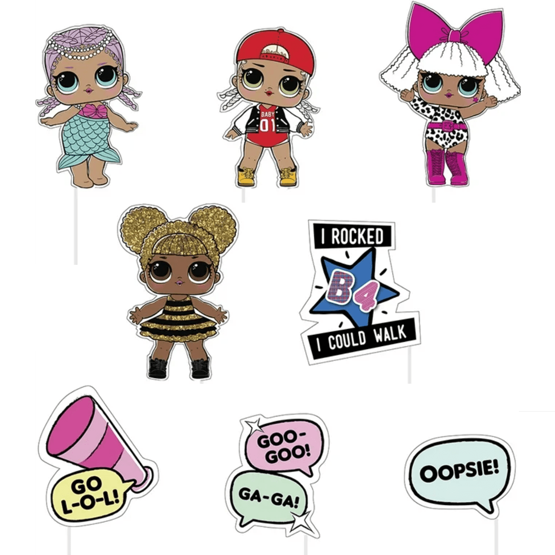 Photo Booth Props - LOL Surprise  (8ct) - Unique