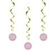 Hanging Swirl Decorations - Pink Hearts Baby Shower (3ct) - Unique