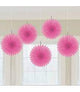 Pink Mini Hanging Fans 5ct - Amscan