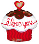 PR ILY Cupcake With Heart 18″ Balloon