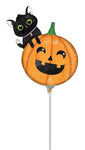 Pumpkin with Cat (requires heat-sealing) 14″ Foil Balloon by Anagram from Instaballoons