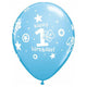 1st Birthday Circle Stars - Boy 11″ Latex Balloons (50 count)