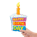 Birthday Rainbow Cake & Candle Mini Shape (air-fill Only) 14″ Balloon