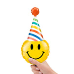 Smile Face Party Hat Mini Shape (air-fill Only) 14″ Balloon