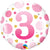 Age 3 Pink Dots 18″ Balloon