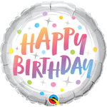 Birthday Rainbow Dots 18″ Balloon