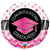 Graduate Pink Chevron Dots 18″ Balloon