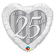 Happy 25th Damask Heart 18″ Balloon