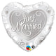 Just Married Hearts - Silver 18″ Balloon