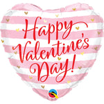 Valentine's Pink Stripes 18″ Balloon