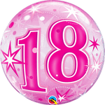 Qualatex 18 Pink Starburst Sparkle 22″ Bubble Balloon