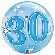 30 Blue Starburst Sparkle 22″ Bubble Balloon