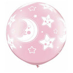 Baby Moon & Stars-a-round - Pearl Pink 30″ Latex Balloons (2 count)