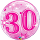 30 Pink Starburst Sparkle 22″ Bubble Balloon
