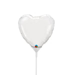 Mini Heart - White (air-fill Only) 4″ Balloon