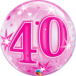 Qualatex 40 Pink Starburst Sparkle 22″ Bubble Balloon