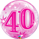40 Pink Starburst Sparkle 22″ Bubble Balloon