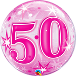 50 Pink Starburst Sparkle 22″ Bubble Balloon