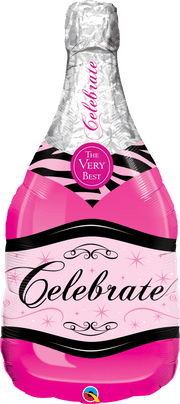 Qualatex Celebrate Pink Bubbly Wine Bottle 39″ Balloon