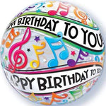 Happy Birthday Music Notes 22″ Bubble Balloon