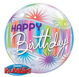 Happy Birthday Sorbet 22″ Bubble Balloon