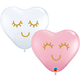 Heart Eyelashes Pink & White 11″ Latex Balloons (50 Count)