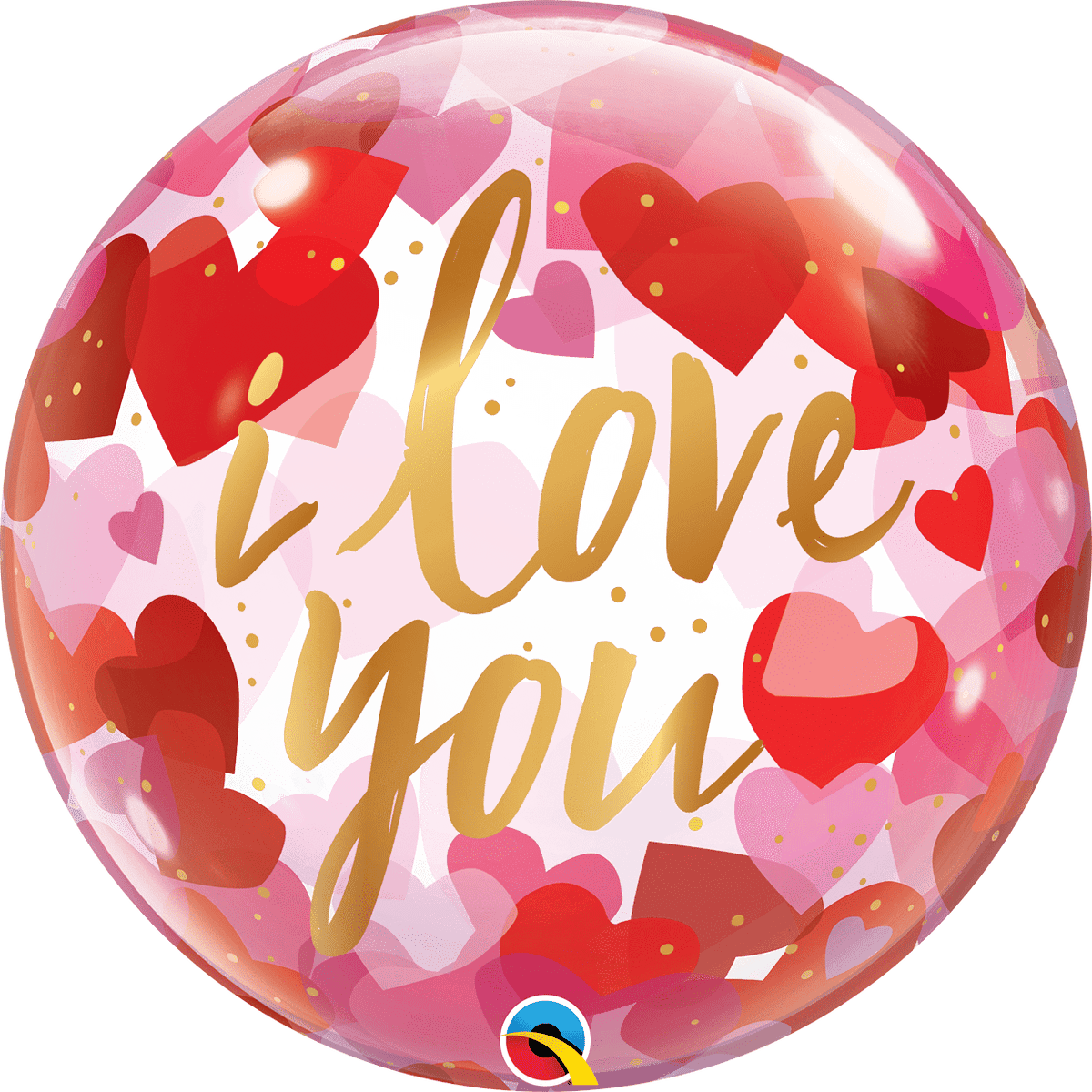Qualatex I Love You Paper Hearts 22″ Bubble Balloon