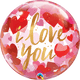 I Love You Paper Hearts 22″ Bubble Balloon