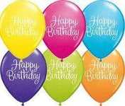 Qualatex Latex 11" Birthday Classy Script Assorted Latex (50 count)