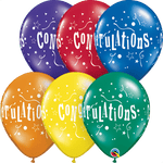 Qualatex Latex 11" Round Congratulations Stars (50 pack)