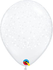Qualatex Latex 11" Round Stars-a-Round Balloons (50 pack)