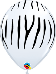 Qualatex Latex 11" Round Zebra Stripes Balloons (50 pack)