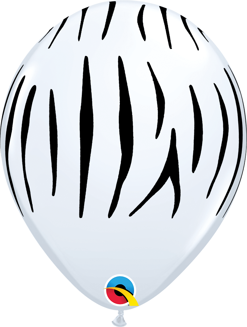 Qualatex Latex 11" Round Zebra Stripes Balloons (50 pack)