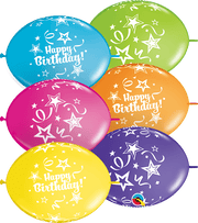 Qualatex Latex 12" Quick Link Birthday Balloons (50 pack)