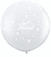 Qualatex Latex 3' Just Married Flowers-A-Round Latex (2 count)