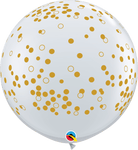 Qualatex Latex 3' Round Confetti Dots-A-Round Balloons (2 pack)