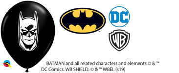 Qualatex Latex 5" Round BATMAN™ FACE Balloons (100 pack)