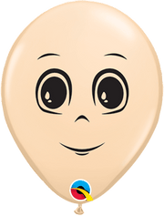 Qualatex Latex 5" Round Masculine Face Balloons (100 pack)