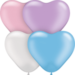 Qualatex Latex 6″ Heart Latex Balloons, Pearl Assortment (100)