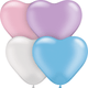 6″ Heart Latex Balloons, Pearl Assortment (100)
