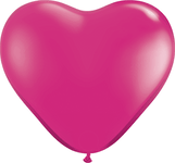 Qualatex Latex 6″ Jewel Magenta Heart Latex Balloons (100)