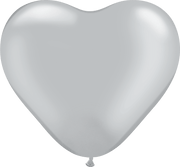 6″ Silver Heart Latex Balloons (100 Count)
