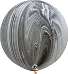 Qualatex Latex Black & White SuperAgate 30″ Latex Balloons (2 count)