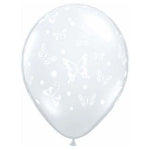 Qualatex Latex Butterflies-A-Round Diamond Clear 5″ Latex Balloons (100 count)