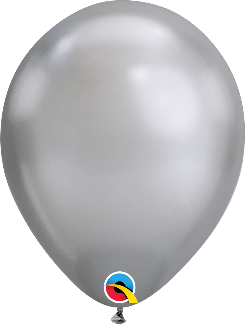 Qualatex Latex Chrome Silver 11″ Latex Balloons (25)
